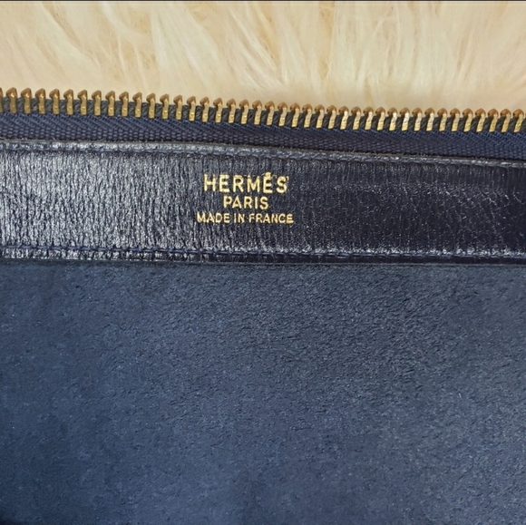 VTG Hermes Portfolio Leather Case w/ Wristlet - Picture 12 of 15
